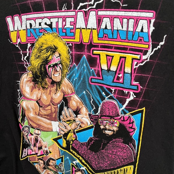 WrestleMania VI Shirt Women's Medium Ultimate Warrior Macho Man Graphic - Picture 2 of 8